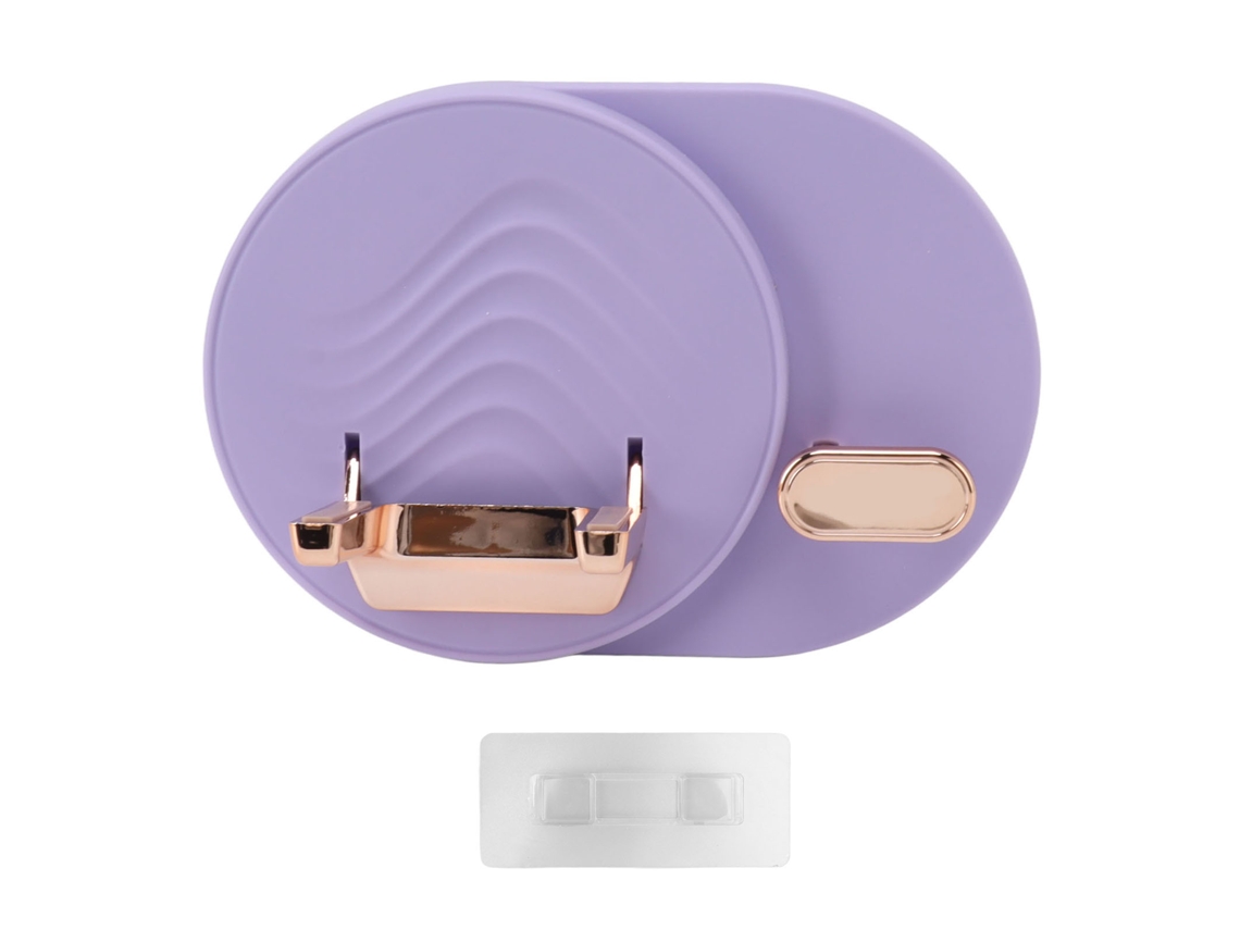 Suporte de Secador de Cabelo para Parede, Sem Perfuração, com Armazenamento de Cabo, Para Banheiro, Roxo | S/MARCA