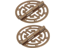 2 Dobradiças Decorativas Em Latão Antigo Para Ferragens De Caixa Joias
