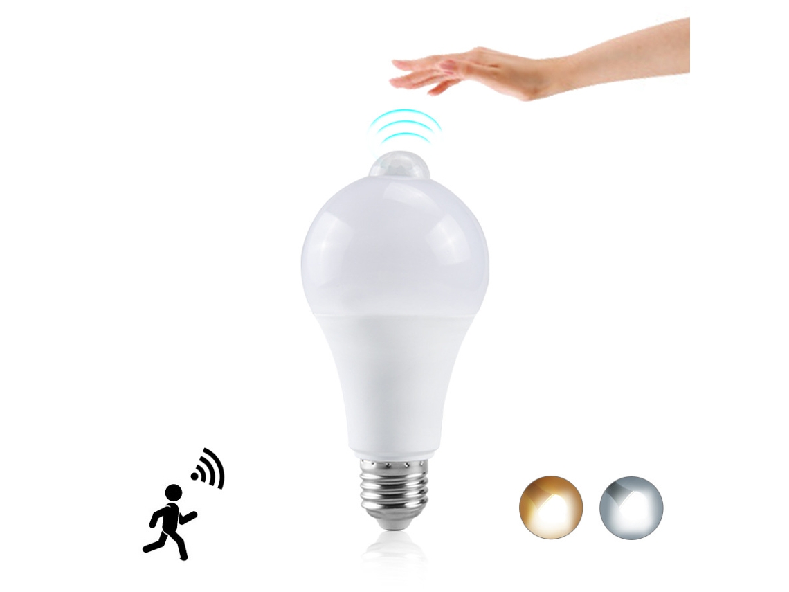 Lâmpada Led Branca Fria com Sensor de Movimento Corporal, Lâmpada Led Infravermelha de 15w, Lâmpada de Ampla Faixa Pressão 60* 122mm BRILVIBERA