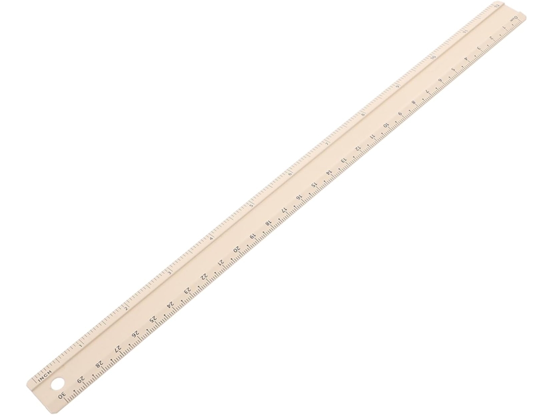Régua Reta Transparente Nuobesty De 30 Cm, Em Liga Alumínio, Fácil