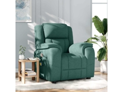 Vidaxl Poltrona De Massagens Reclinável Tecido Verde-escuro
