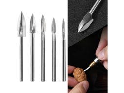 Conjunto De 5 Brocas Aço Rápido Para Gravação. Ferramentas Entalhe E Artesanato Em Madeira. Trabalhar Madeira Com Haste 1/8 Polegada. Encaixe Univers