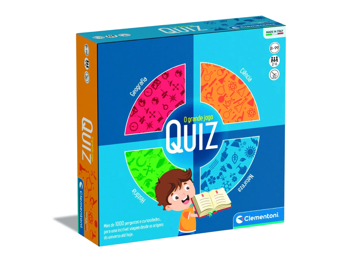 Jogo de Tabuleiro CLEMENTONI O Grande Jogo Quiz (Idade Mínima: 8 Anos - Dificuldade: Intermédia)