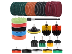 Kit De Escovas Para Furadeira De 45 Peças Com Esponjas E Vara Extensível Para Limpeza Em Casa, Banheiro, Cozinha E Carro