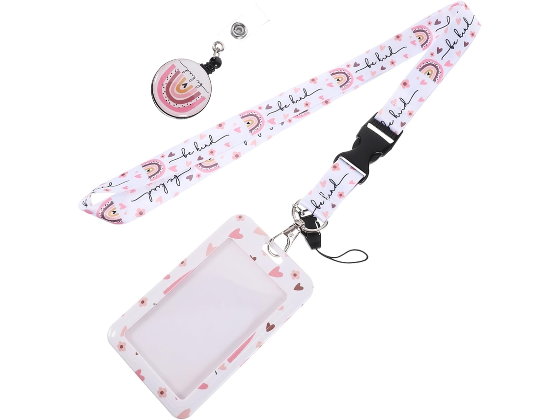 Lurelia Porta-crachá Transparente Com Cordão Janela Transparente Em Plástico E Abs Para Escritório E Escola