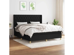 Vidaxl Cama Com Molas/colchão 160x200 Cm Tecido Preto
