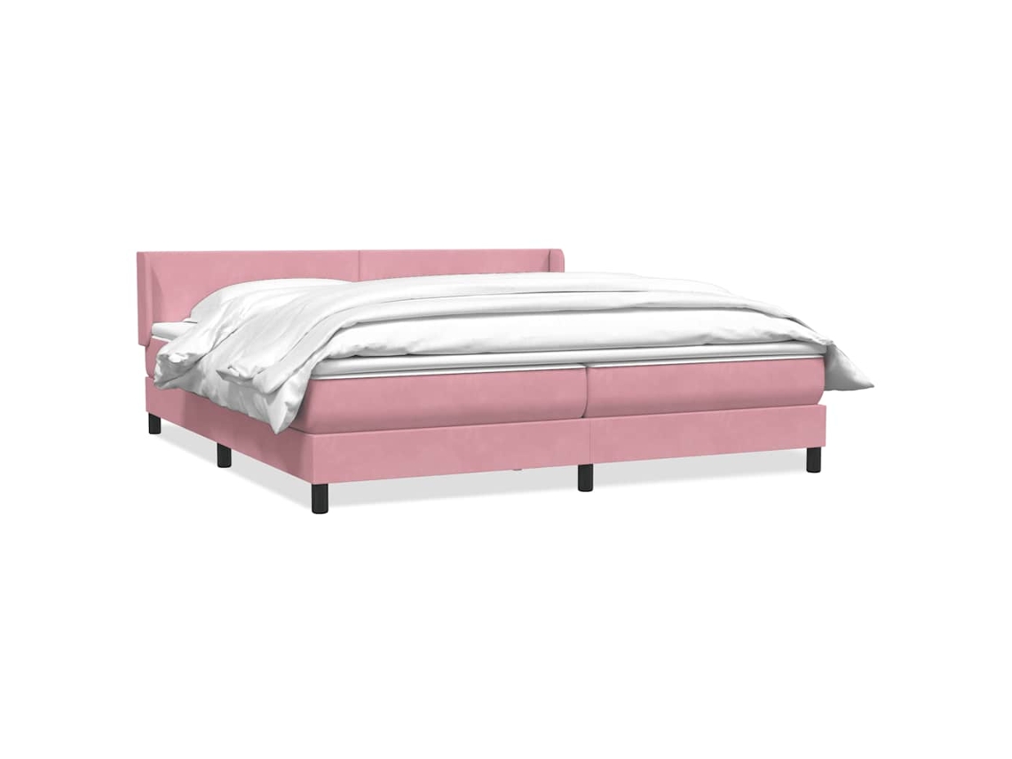 Cama com Molas/colchão 180x210 Cm Veludo Rosa MAISON EXCLUSIVE