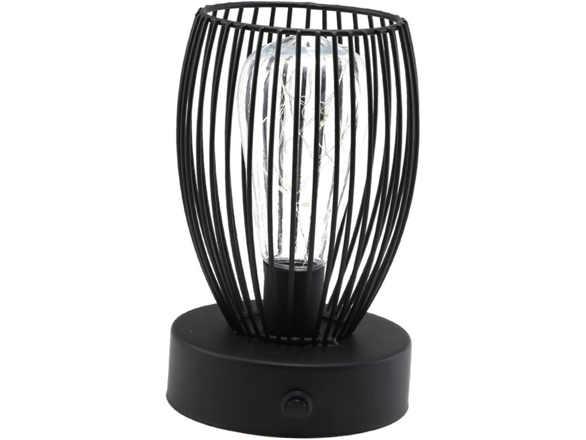 Luminária Noturna Vintage De Ferro Com Led 15 Cm Cabeceira Para