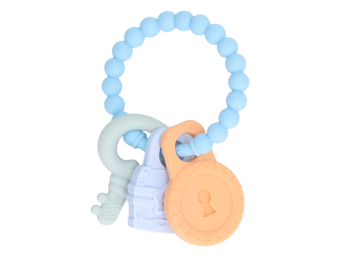 Mali mordedor Pulseira Silicone para Bebê Alivio Gengivas Seguro Multifuncional Azul Claro