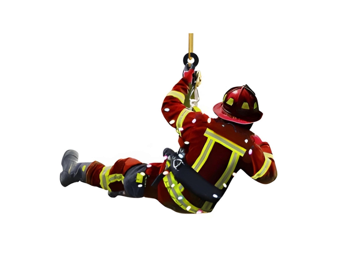 Enfeite De Natal De Bombeiro Em Acrílico, Decoração Para Árvore De Natal, Parede Ou Carro Lembrancinha De Bombeiro Aquaforge