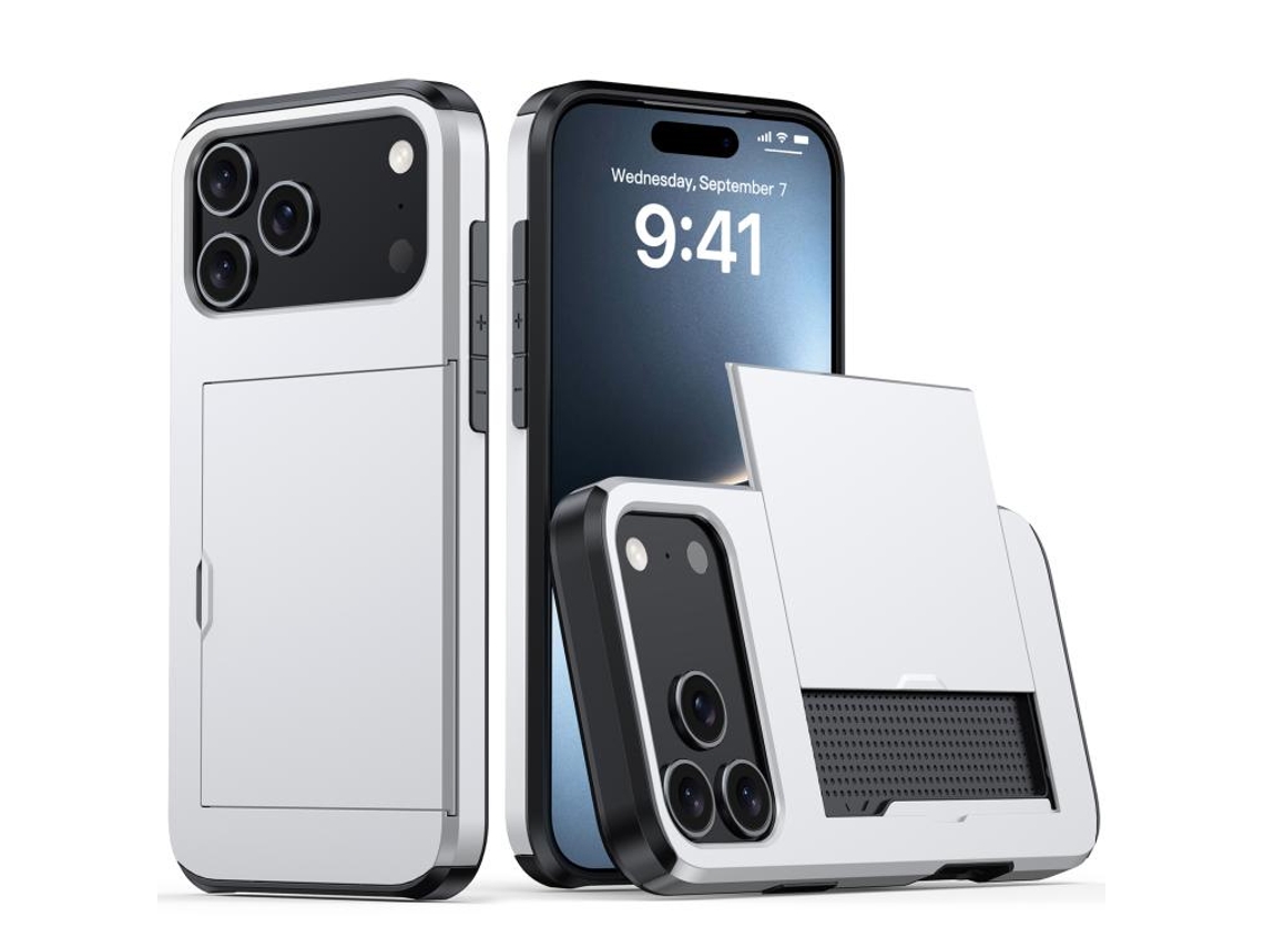 Capa Protetora À Prova De Choque Para Iphone 17 Pro Max - Compartimento Para Cartão