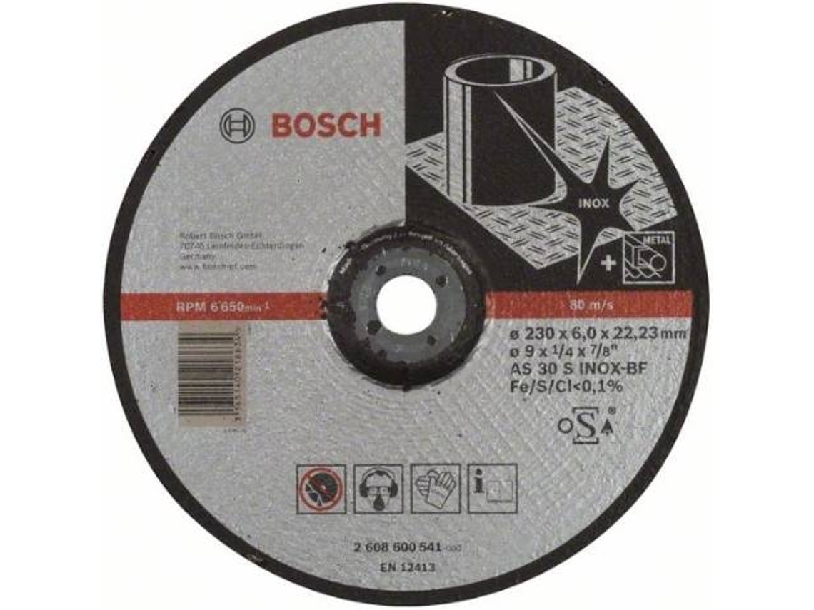 Disco de Rebarbar BOSCH Curvo Expert para Inox As 30 S Inox Bf - 230 mm - 6,0 mm