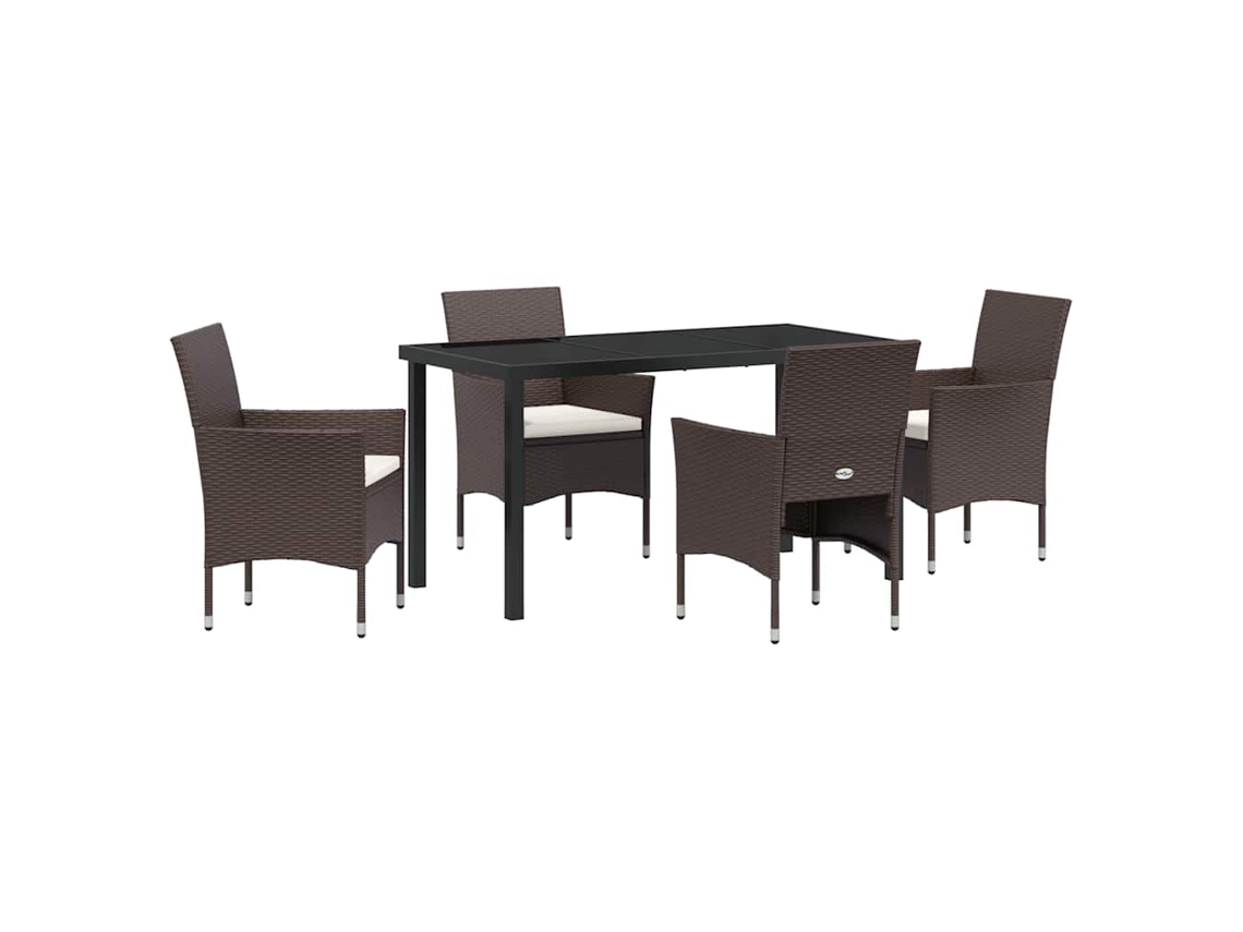 Maison Exclusive - Conjunto De Jantar Para Jardim 5 Pcs Castanho Vime Pe