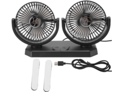 Ventilador De Carro 12v Com Controles Duplos Independentes Silencioso Para Painel Veículos Resfriamento Portátil 360°