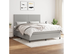 Vidaxl Cama com Molas/colchão 160x200 Cm Tecido Cinzento claro