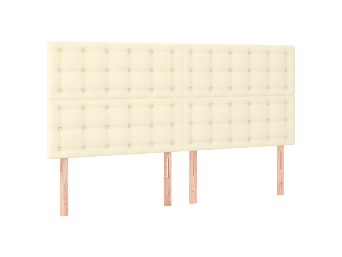 Cabeceira Creme 180x5x118/128 Cm Couro Sintético MAISON EXCLUSIVE