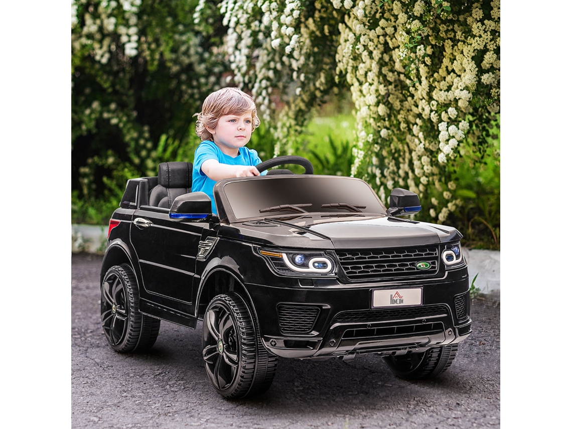 Carro Elétrico Infantil 12v Para Crianças, Com Dois Motores, Velocidade De 3 A 5 Km/h, Dimensões 110 X 68 X 52 Cm, Na Cor Preta.