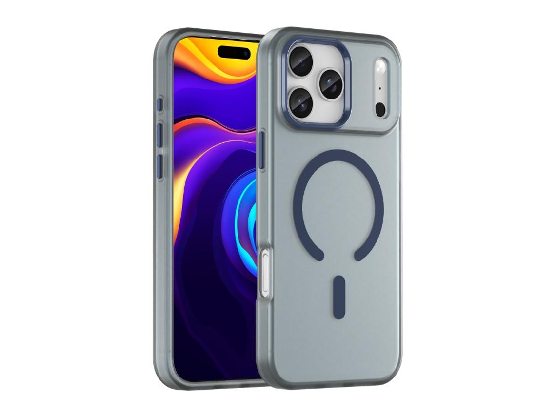 Capa Híbrida Translúcida Para Iphone 17 Pro Max - Tpu E Pc Com Magsafe | Fosca - Azul Escuro