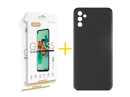Pack 2 x Película de Vidro Temperado 2.5D + Capa ACCETEL Samsung Galaxy S25 + 5G (PLUS) Silicone Liso Preto