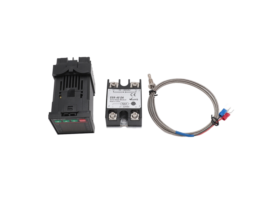Kit De Controlador De Temperatura Industrial Rexc100 Termostato Com Termopar Tipo K E Ssr 40da