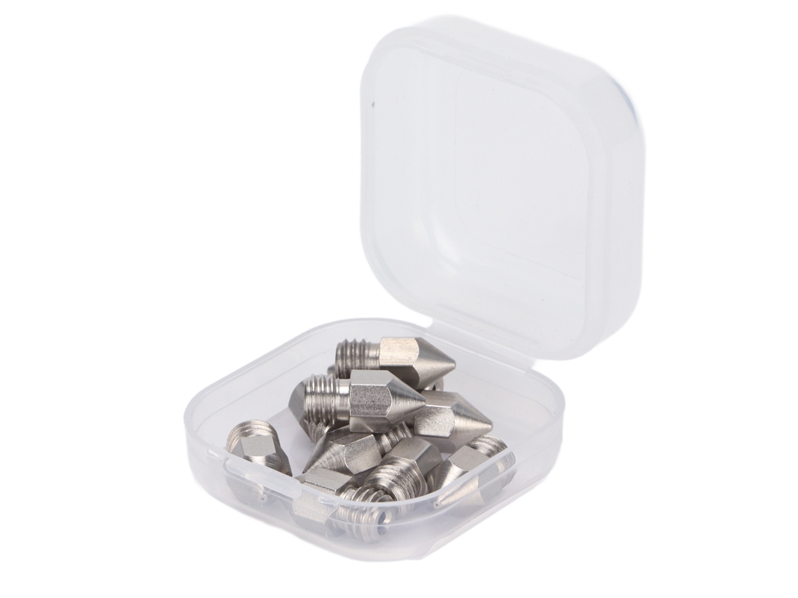 10 Peças De Bicos Para Impressora 3d Mk8 Aço Inoxidável 1.75mm 0.3mm Acessórios De Extruder
