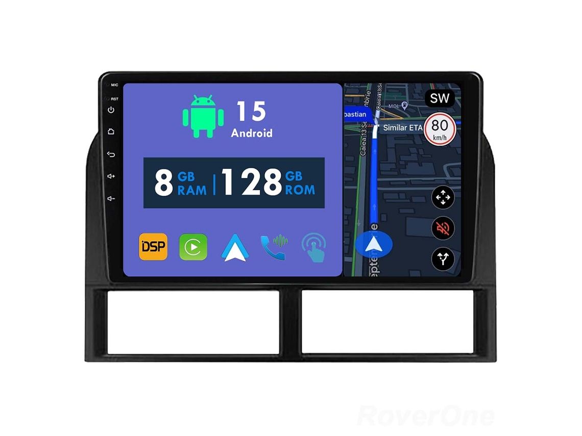 Auto Rádio Carro Bluetooth Autoradio 8GB RAM 128G ROM CarPlay Navegação GPS Ecrã Táctil RoverOne para Jeep Grand Cherokee II WJ 1998-2004  