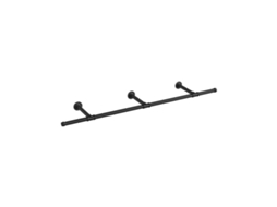 Perchero De Pared Industrial Barra Acero 170 Cm Carga 68 Kg Para Entrada - Negro