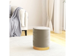 Vidaxl Banqueta Com Arrumação Redonda Veludo 31 X 37 Cm Cinzento-escuro