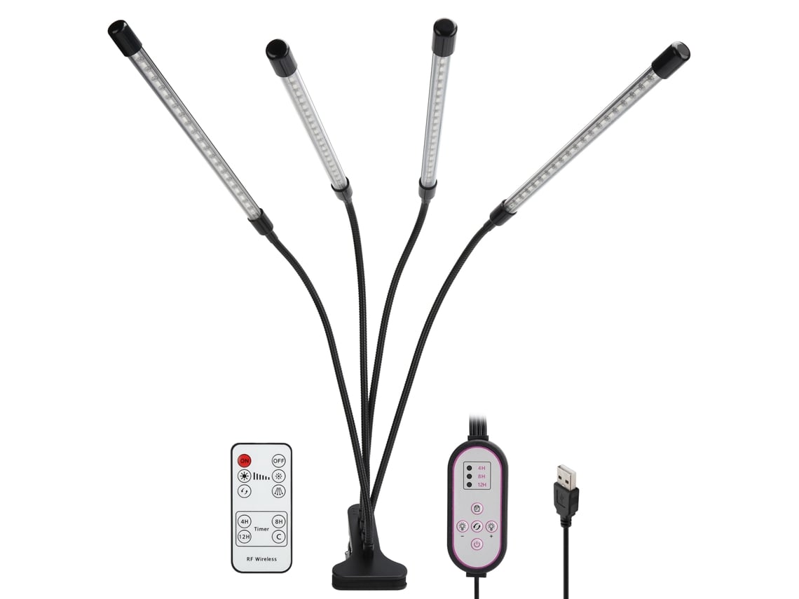 Lâmpada Led Para Plantas 5v 40w Usb Espectro Completo 4 Tubos Lâmpada Para Plantas De Interior Aquaforge