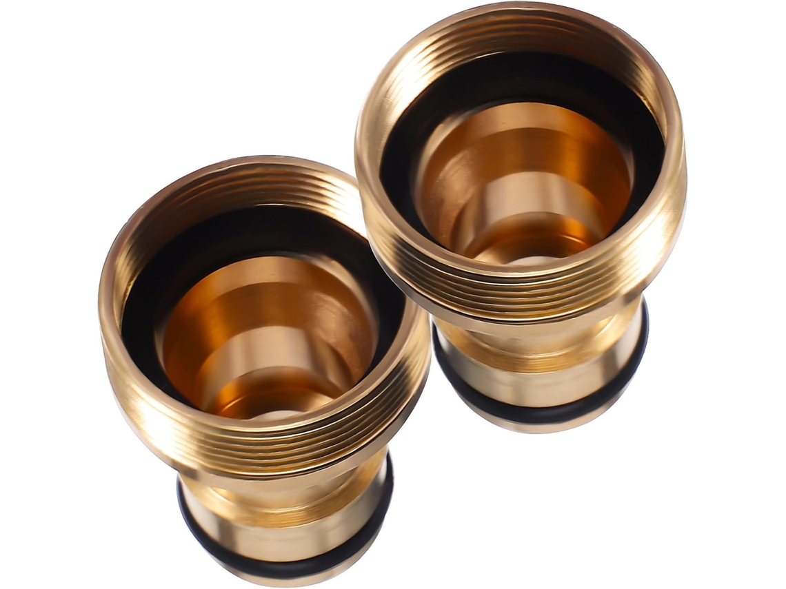 Conjunto De 2 Adaptadores Torneira Em Cobre Dourado Para Mangueira
