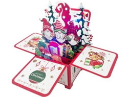 Decoração Perfeita Para As Festas De, Cartão Pop-up Com Gnomo De Natal, Cartões De