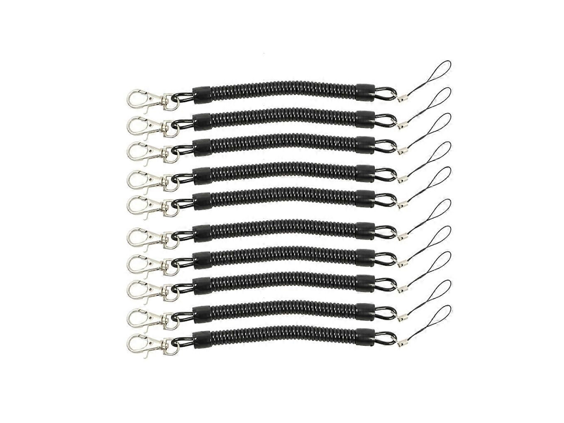 Conjunto De 10 Cordões Retráteis Em Espiral Para Chaveiro Com Fecho Lagosta Para Compras.