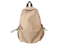 Mochila Elegante E Prática Para Homens E Mulheres, Estilo Casual, Espaçosa, Ideal Para Escola, Viagens E Atividades Ao Ar Livre. Cor Cáqui.