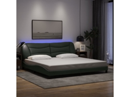 Vidaxl Estrutura De Cama Com Led Sem Colchão Hvar 200x200 Cm Tecido