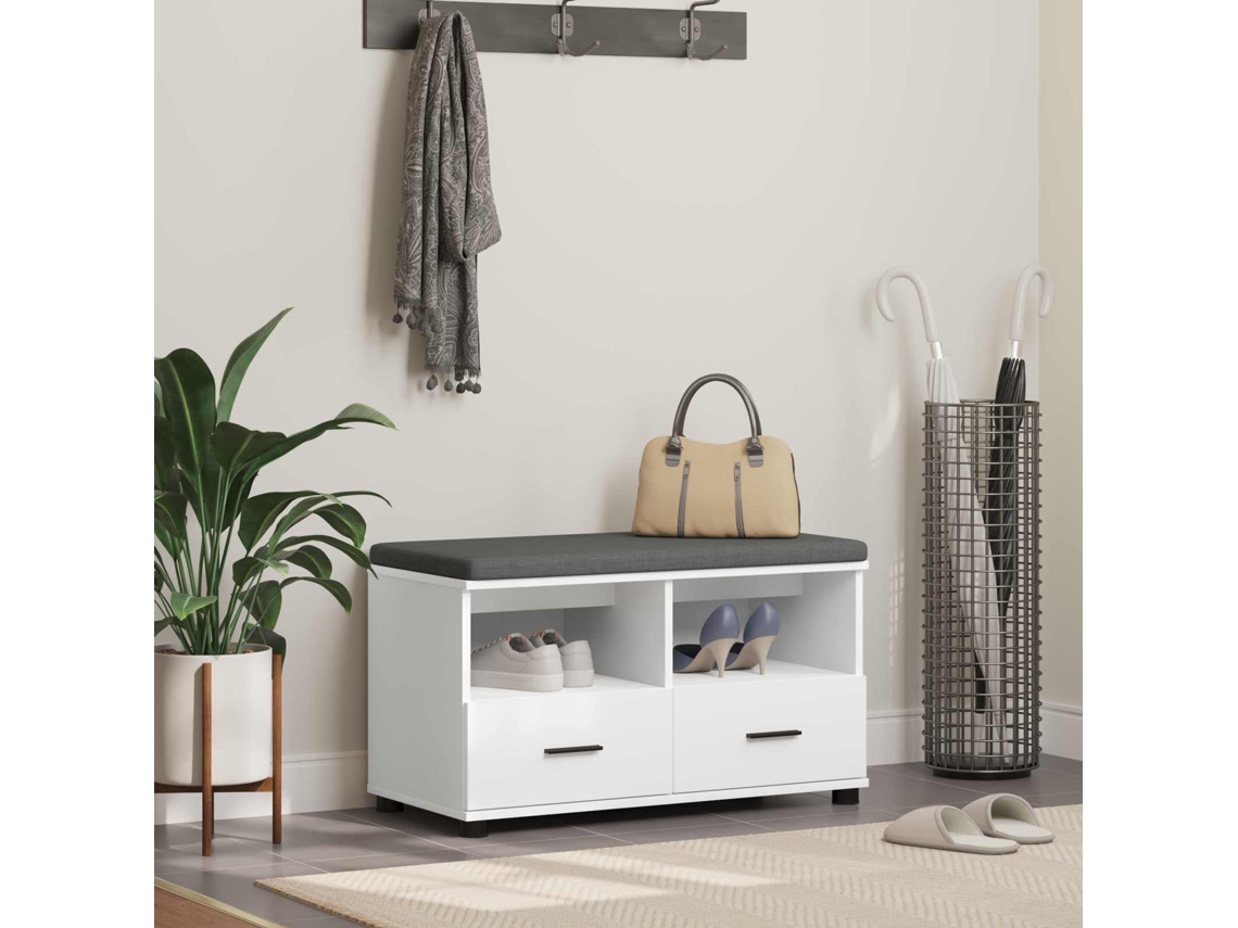 Vidaxl Banco De Hall Branco 80 X 38 X 46 Cm