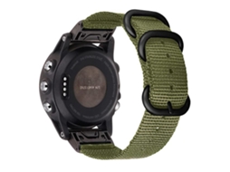 Bracelete de Nylon Ajustável 26Mm para Garmin Fenix 7X/6X Pro/Tactix7 Verde