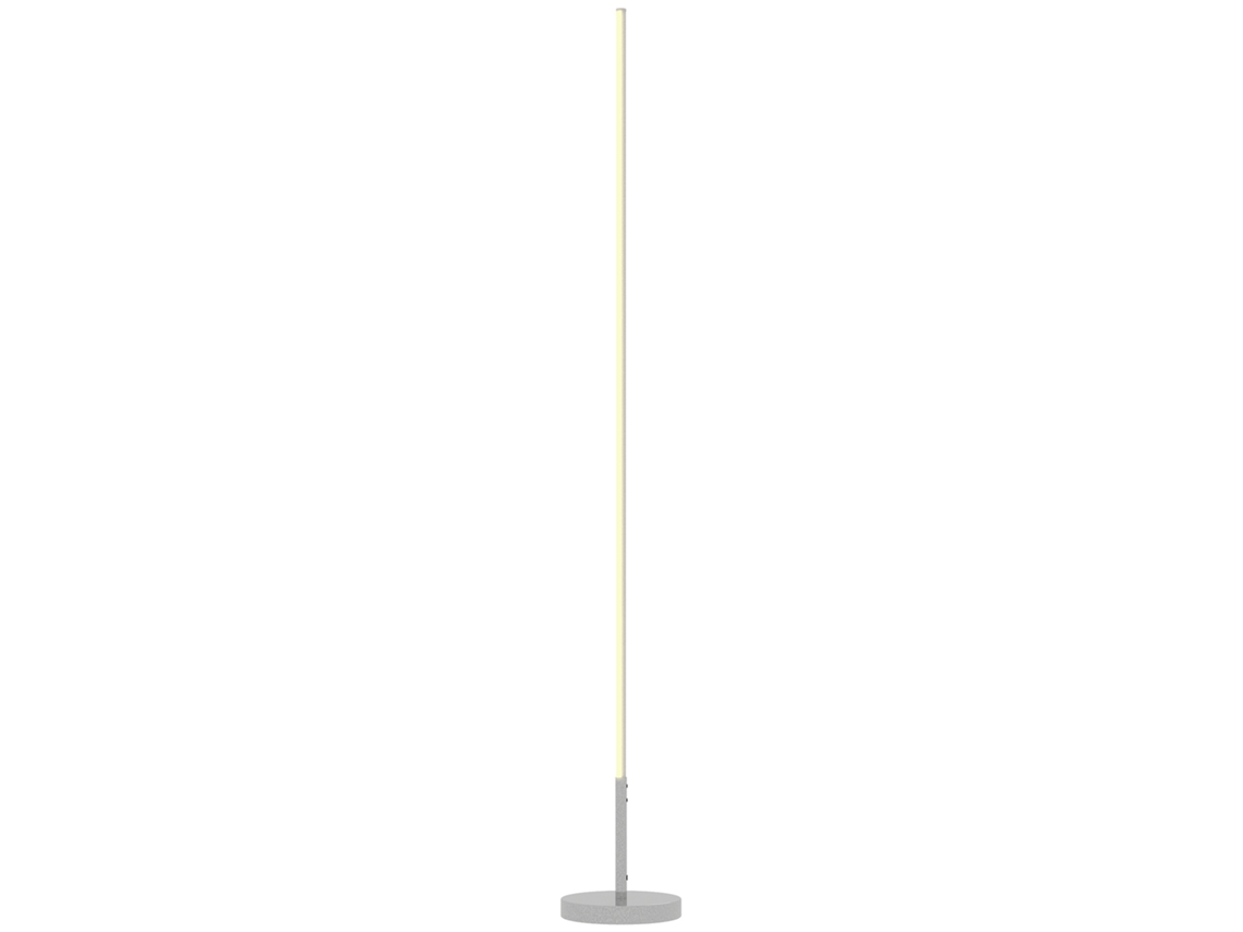 Candeeiro De Pé Moderno Com Brilho E Temperaturas De Cor Ajustáveis 3000k-6000k Controlo Remoto Ø20x150 Cm Prata