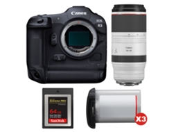 Eos R3 + Rf 100 500mm F/4.5 7.1 L Is Usm + 1 Sandisk 64gb Extreme Pro Cfexpress Type B + 3 Canon Lp e19 + Ebook Pricedirect CANON