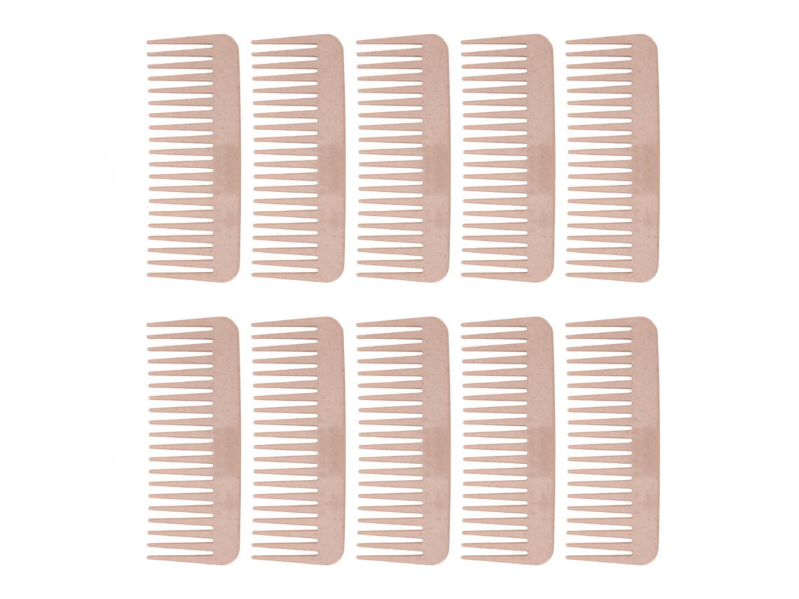 10pcs Pente De Cabelo De Palha De Trigo Com Dentes Largos Portátil Para Desembaraçar E Estilo Em Casa E Viagem