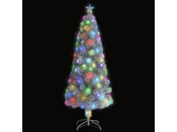 Árvore Natal Artificial Pré Iluminada 210 Cm Fibra Ótica Branco Wsd9903 Lovely Home