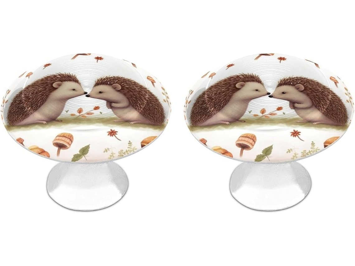 Conjunto De 2 Puxadores Armário Em Aço Inoxidável Para Cozinha, Personalizados Com O Tema De Ouriços Cacheiros, Ideais