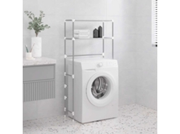 Vidaxl Estante Arrumação P/ Máquina De Lavar Roupa 2 Prat. Ferro Cinza