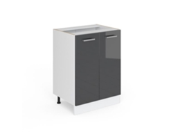 Móvel baixo universal R-Line, 60 cm com portas, sem bancada, Antracite alto brilho, Vicco
