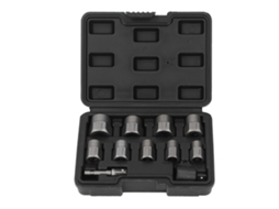 Set De 9 Extractores De Porcas E Parafusos Com Cabo De 3/8 Polegada E Adaptador Hexagonal Para Parafusos Desgastados, Oxidados Ou Danificados