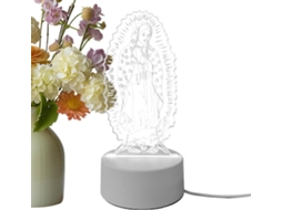Luminária de mesa LED genérica com lanterna para devoção religiosa.