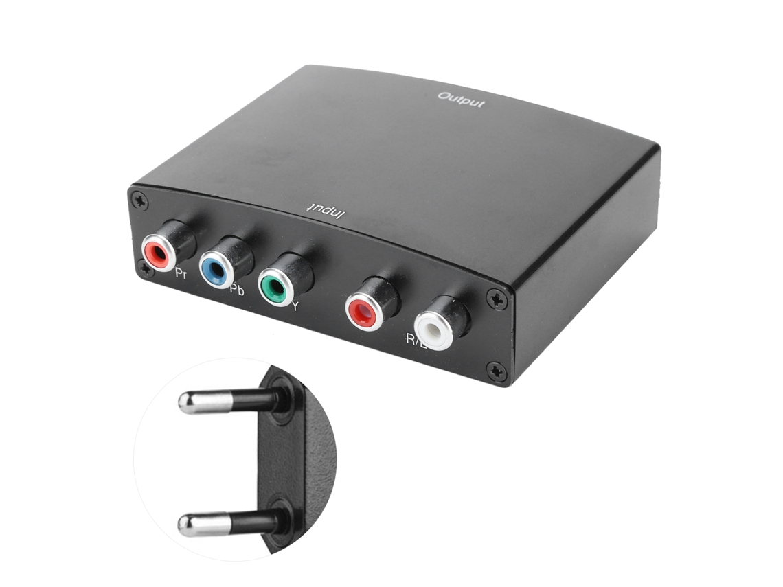 Conversor Ypbpr Para Hdmi Com Cabo Adaptador De Áudio Rgb, Transformador Abs, 100 240v, Plugue Ue Aquaforge