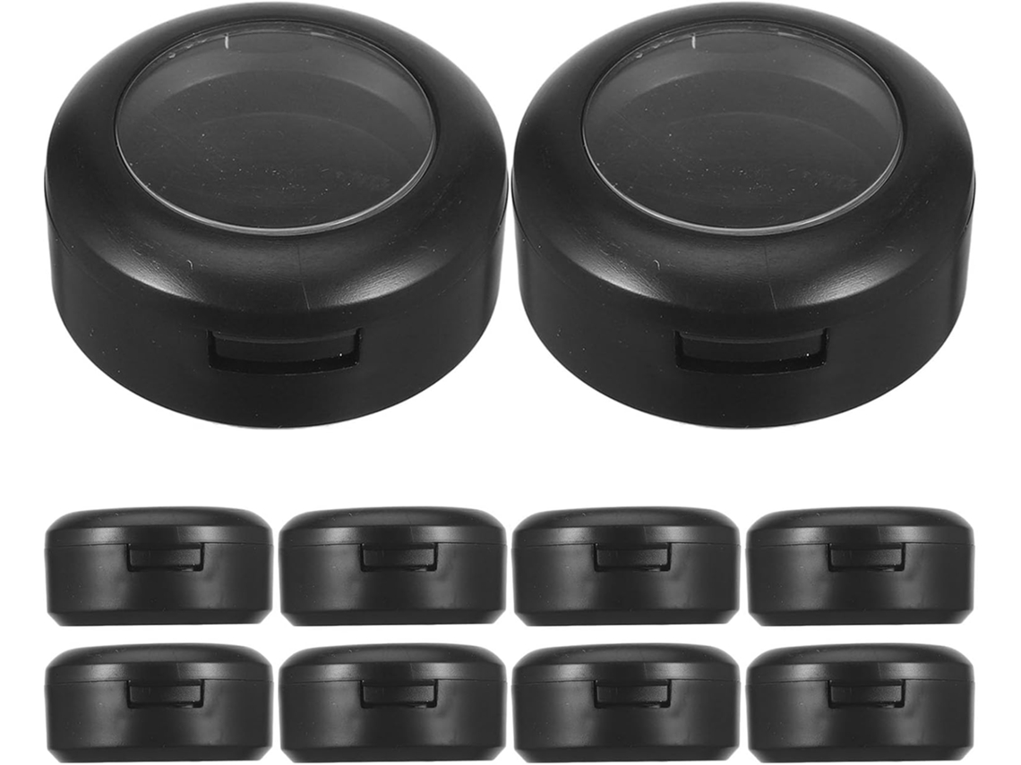 Conjunto de 10 compartimentos vazios para sombras de olhos em plástico marrom, organizador leve.