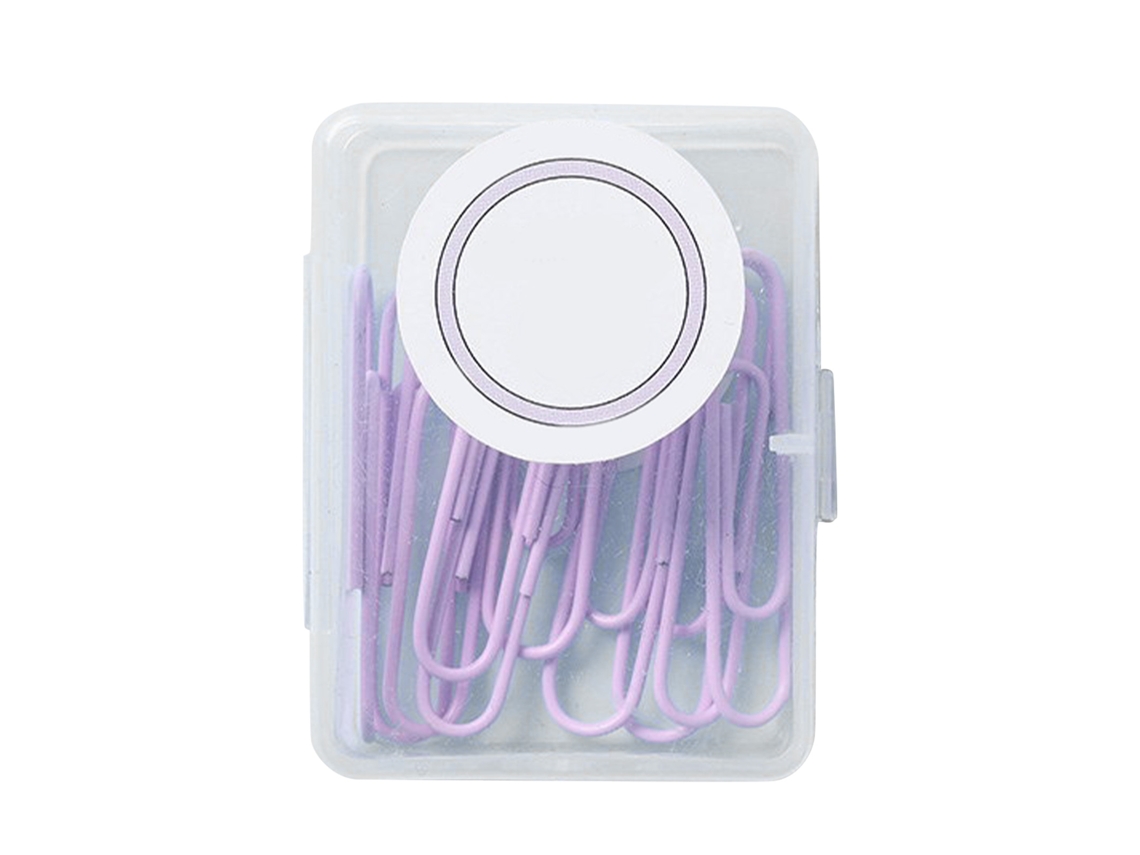Pinzas De Papel Metálicas Para Encadernación Colores 50mm Morado Lavanda Con Caja De Almacenamiento