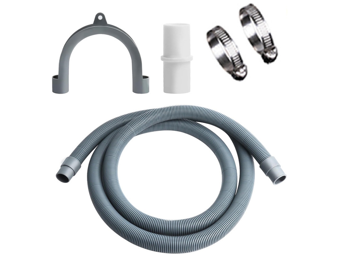 Tubo De Drenagem De Águas Residuais Para Máquina De Lavar Roupa Com Conector E 2 Abraçadeiras