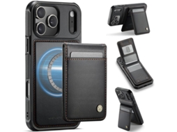 Capa Para Iphone 17 Pro Max Jeehood Estilo Britânico Com Rfid E Magsafe Em Pu